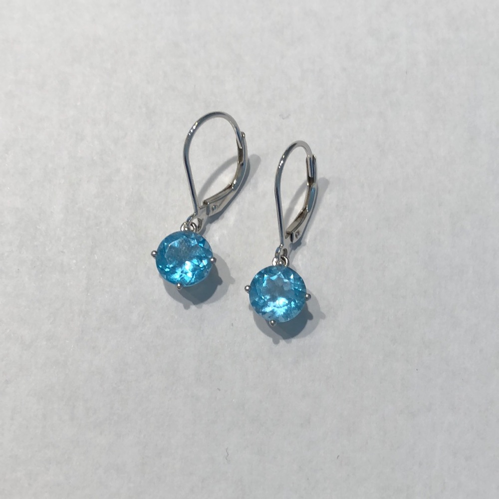 Blue Nile blue topaz earrings 18k
